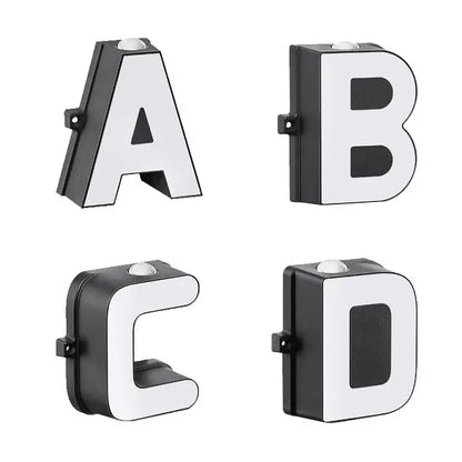 Modern metallic led letter wall lamp shop advertising digital wall light