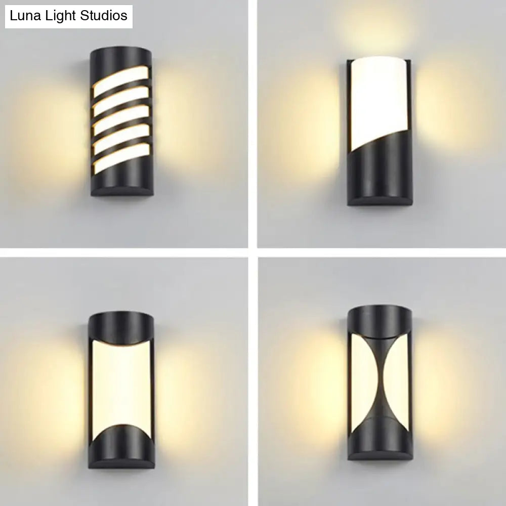 DecorBites™ Modern Metallic LED Outdoor Wall Sconce in Black