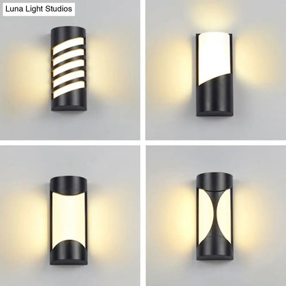 DecorBites™ Modern Metallic LED Outdoor Wall Sconce in Black
