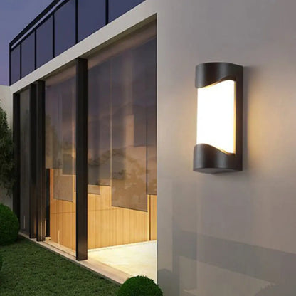 DecorBites™ Modern Metallic LED Outdoor Wall Sconce in Black