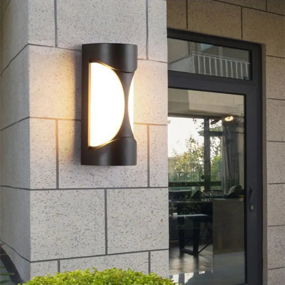 DecorBites™ Modern Metallic LED Outdoor Wall Sconce in Black