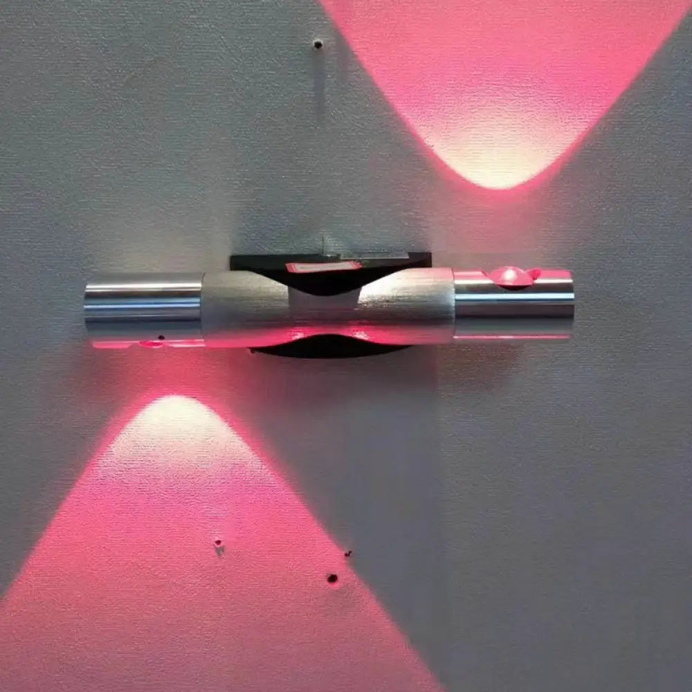 DecorBites™ Modern Metallic LED Sconce Wall Light in Brushed Silver with Red/Blue/Yellow Lighting