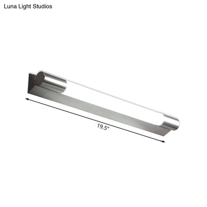 DecorBites™ Modern Metallic LED Vanity Light - Tube Shape, 19.5"/23" W, Silver - Warm/White Light
