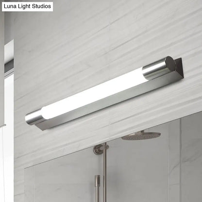 DecorBites™ Modern Metallic LED Vanity Light - Tube Shape, 19.5"/23" W, Silver - Warm/White Light