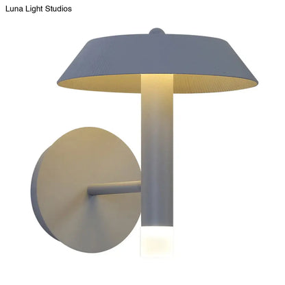 DecorBites™ Modern Metallic LED Wall Sconce - Tapered White/Grey Bedroom Lamp
