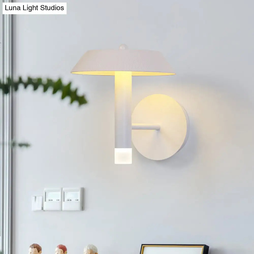 DecorBites™ Modern Metallic LED Wall Sconce - Tapered White/Grey Bedroom Lamp
