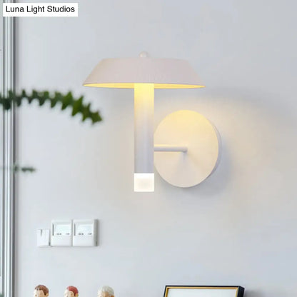 DecorBites™ Modern Metallic LED Wall Sconce - Tapered White/Grey Bedroom Lamp