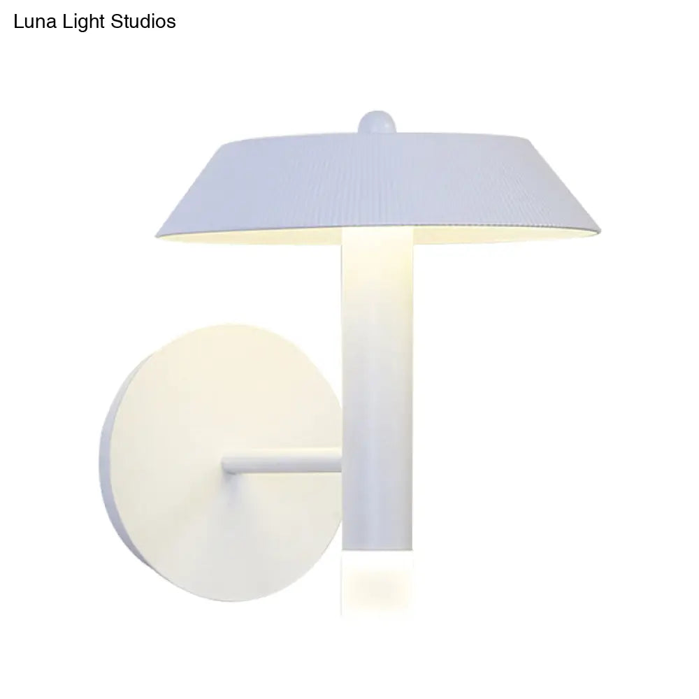 DecorBites™ Modern Metallic LED Wall Sconce - Tapered White/Grey Bedroom Lamp