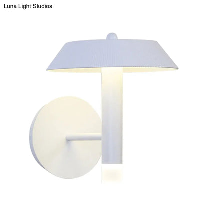 DecorBites™ Modern Metallic LED Wall Sconce - Tapered White/Grey Bedroom Lamp