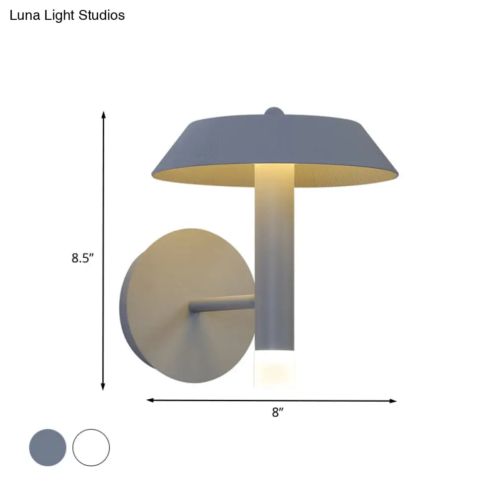 DecorBites™ Modern Metallic LED Wall Sconce - Tapered White/Grey Bedroom Lamp