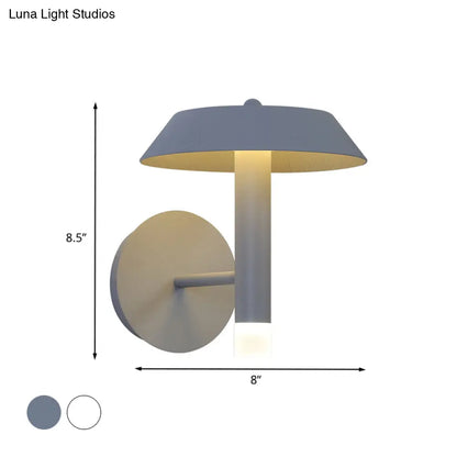 DecorBites™ Modern Metallic LED Wall Sconce - Tapered White/Grey Bedroom Lamp