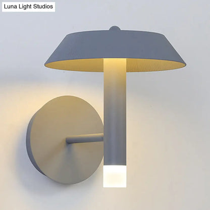 DecorBites™ Modern Metallic LED Wall Sconce - Tapered White/Grey Bedroom Lamp
