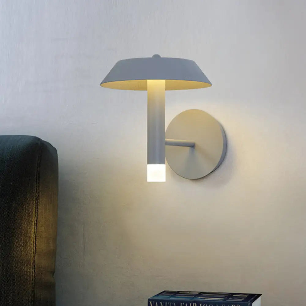 DecorBites™ Modern Metallic LED Wall Sconce - Tapered White/Grey Bedroom Lamp