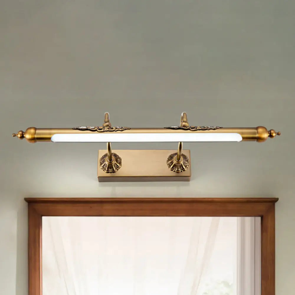 DecorBites™ Modern Metallic Linear Vanity Light - LED Brass Wall Sconce Lighting for Bathroom (18"/21.5" Wide) - Warm/White Lighting