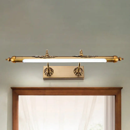 DecorBites™ Modern Metallic Linear Vanity Light - LED Brass Wall Sconce Lighting for Bathroom (18"/21.5" Wide) - Warm/White Lighting