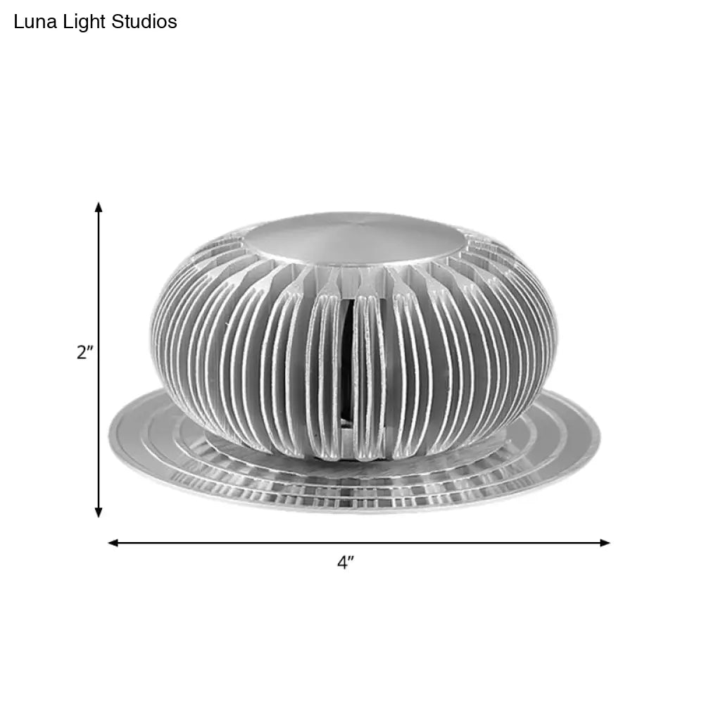 DecorBites™ Modern Metallic Silver 3D Radial LED Sconce Light - Wall Mount Lighting Fixture in 7 Colors