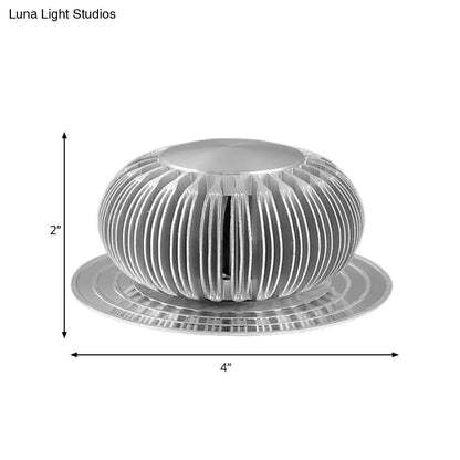 DecorBites™ Modern Metallic Silver 3D Radial LED Sconce Light - Wall Mount Lighting Fixture in 7 Colors