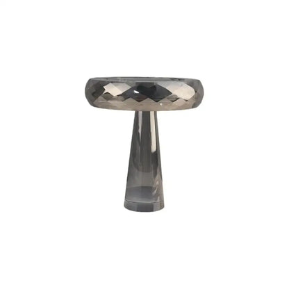 Modern metallic silver geometric glass fruit bowl dining room stand
