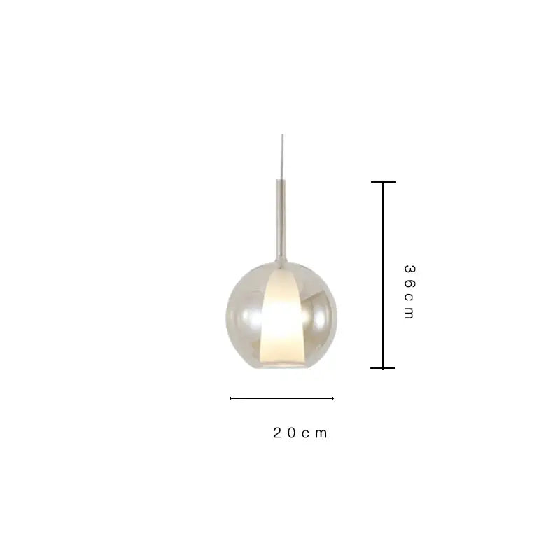 Modern metallic spherical designer glass chandelier dining room light