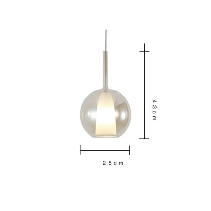 Modern metallic spherical designer glass chandelier dining room light