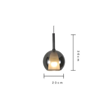 Modern metallic spherical designer glass chandelier dining room light