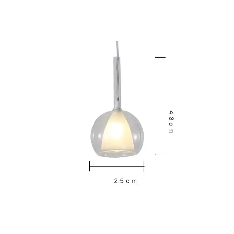 Modern metallic spherical designer glass chandelier dining room light