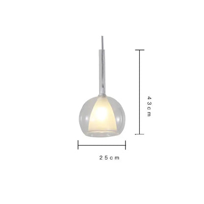 Modern metallic spherical designer glass chandelier dining room light