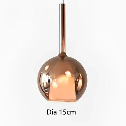 Modern metallic spherical designer glass chandelier dining room light