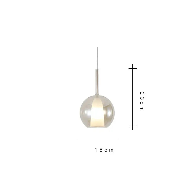 Modern metallic spherical designer glass chandelier dining room light