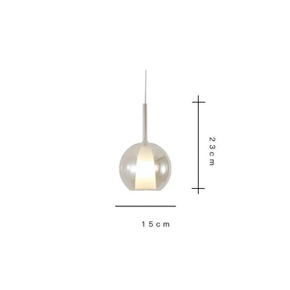 Modern metallic spherical designer glass chandelier dining room light