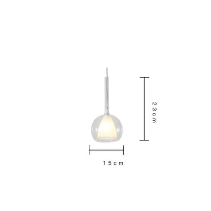 Modern metallic spherical designer glass chandelier dining room light