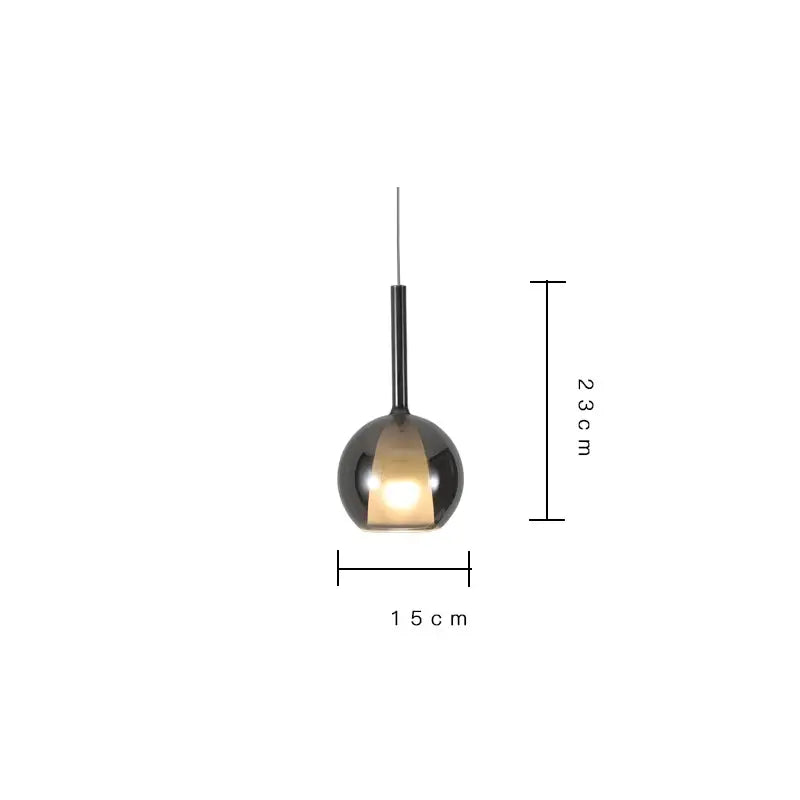 Modern metallic spherical designer glass chandelier dining room light