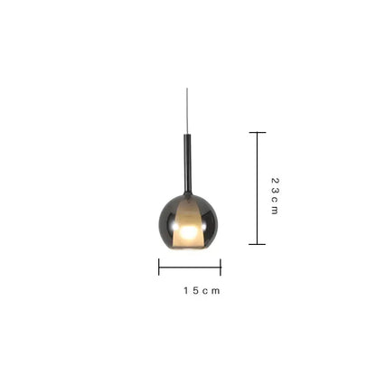 Modern metallic spherical designer glass chandelier dining room light