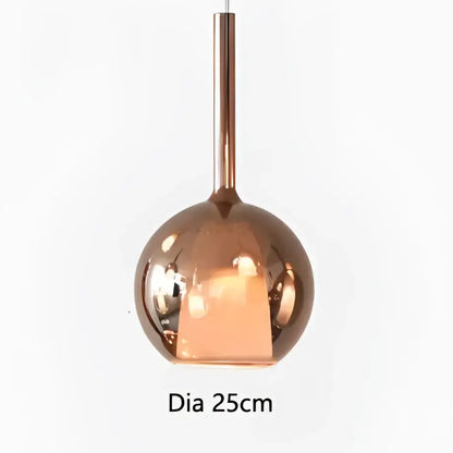 Modern metallic spherical designer glass chandelier dining room light