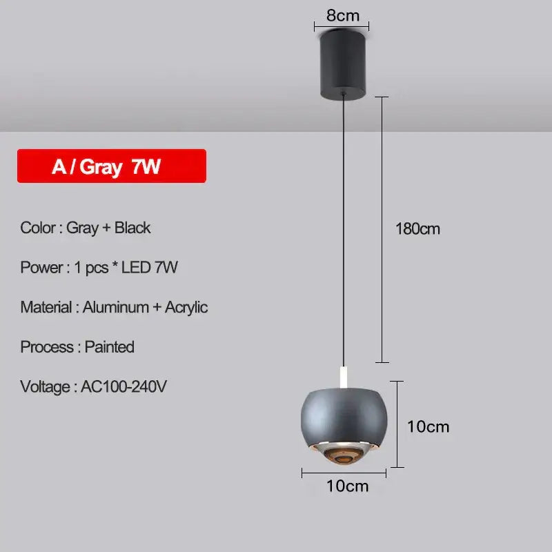 Modern metallic teardrop led pendant kitchen light