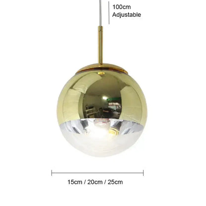 Modern metallic tri color ball pendant lights for living room