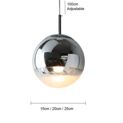 Modern metallic tri color ball pendant lights for living room