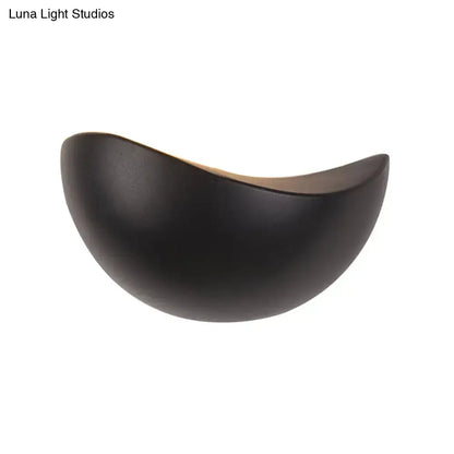 Modern metallic wall washer light bedroom ceramic sconce black & white