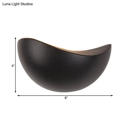 Modern metallic wall washer light bedroom ceramic sconce black & white