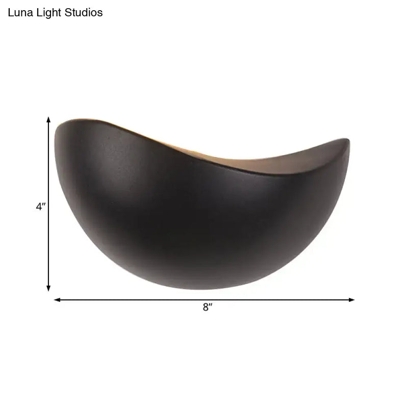 Modern metallic wall washer light bedroom ceramic sconce black & white