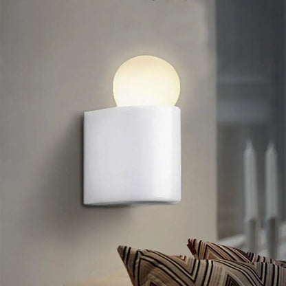 Modern milk glass ball wall lamp bedroom small medium sconcelight