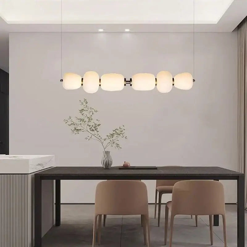Modern milky white glass ball pendant light for dining room