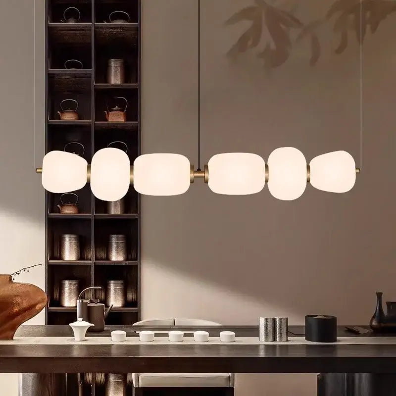 Modern milky white glass ball pendant light for dining room