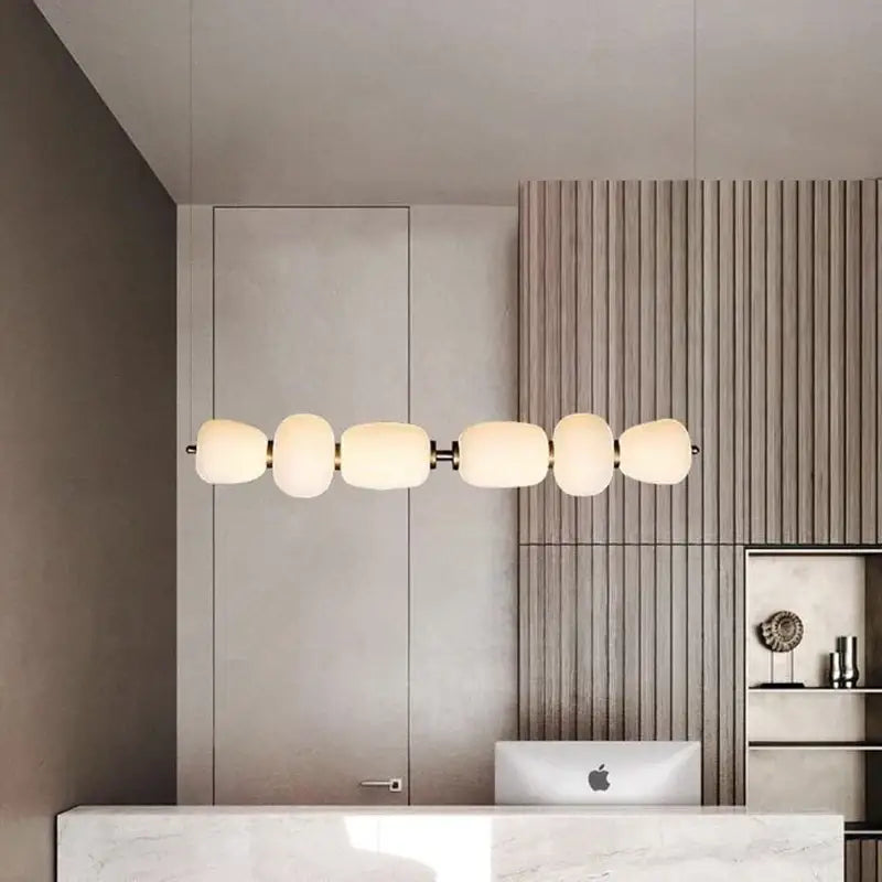 Modern milky white glass ball pendant light for dining room