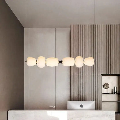 Modern milky white glass ball pendant light for dining room