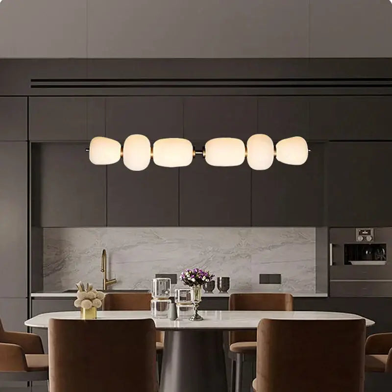 Modern milky white glass ball pendant light for dining room