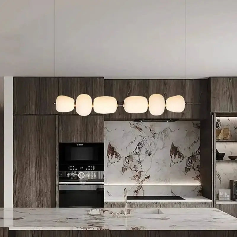 Modern milky white glass ball pendant light for dining room
