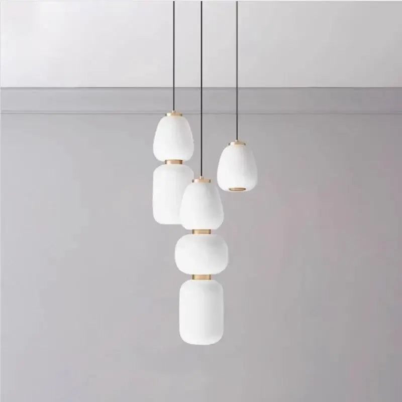 Modern milky white glass ball pendant light for dining room