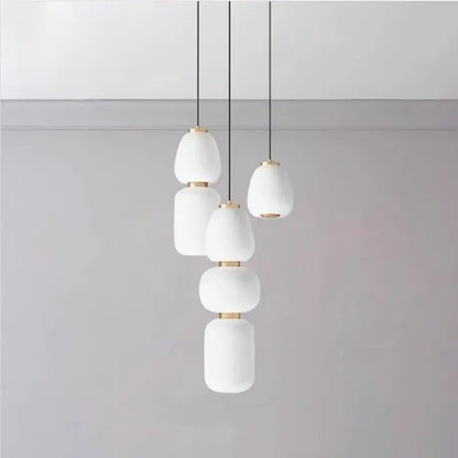 Modern milky white glass ball pendant light for dining room