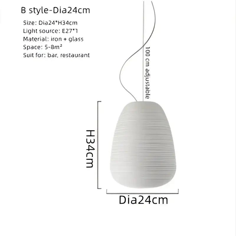 Modern milky white glass whorls cocoon pendant light dining room